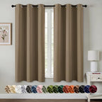 MIULEE Blackout Curtains for Bedroom 2 Panels 40 x 54 Inch Long Khaki by MIULEE