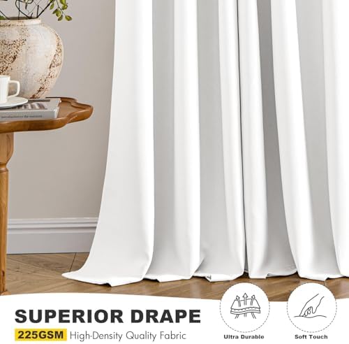 MIULEE Blackout Curtains for Bedroom 2 Panels 50 x 63 Inch Long Pure White - Image 5