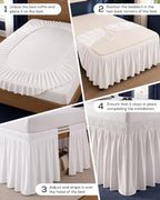 Utopia Bedding Twin XL Elastic Dorm Bed Skirt - Wrap Around Ruffle - Microfiber Bed Skirt with Adjustable Elastic Belt 42 Inch Tailored Drop - Hotel Quality Bedskirt, Fade Resistant (Twin XL, White) - Image 6