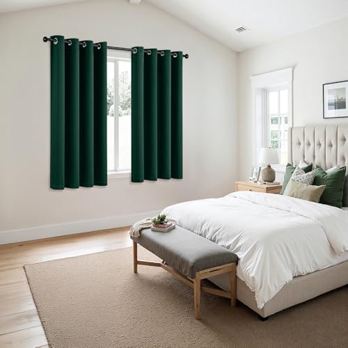 MIULEE Christmas Blackout Curtains for Bedroom 50x63 Inch Long Hunter Green - Image 6