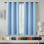 MIULEE Blackout Curtains for Bedroom 2 Panels 40 x 45 Inch Long Sky Blue by MIULEE