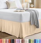 Twin Size Pleated Bed Skirt, Hides Under-Bed Storage 15 Inch Drop, Beige by UTOPIABEDDING