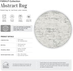 Round Area Rug Living Room: 6 ft Modern Washable Carpet Gray - Image 2