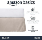 Amazon Basics Lightweight Pleated Bed Skirt, Wrinkle and Fade Resistant, Machine Washable, Queen, Taupe - Image 2