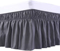 MEILA Wrap Around Bed Skirt for Queen & King Beds, 18" Drop,Dark Grey by MEILA