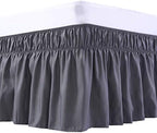 MEILA Wrap Around Bed Skirt for Twin & Full Beds 14" Drop, Dark Grey by MEILA