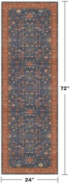 Hazo Haus Navy Blue Runner Rug 2x6 for Kitchen, Hallway, Mudroom, Laundry Room, Bathroom, Washable Non Slip Non Skid Rubber Backing Low Pile Stain Resistance - Image 2