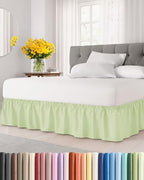 CGK Wrap Around Dust Ruffle Bed Skirt - King Size, 18" Light Sage Green by CGKUnlimited