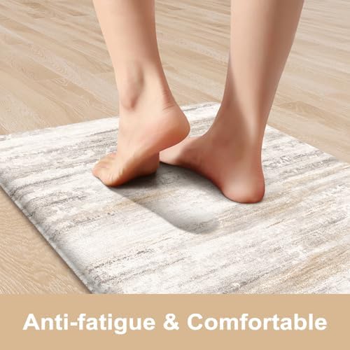 KIMODE Anti Fatigue Kitchen Mats for Floor 2 Piece, Abstract Kitchen Rugs - Image 2