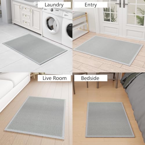 SUMLANS Kitchen Mat for Floor, Washable Non Slip Rugs, Grey - Image 5