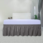 PureFit Wrap Around Ruffled Bed Skirt, Dark Gray, Twin/Full - 22" Drop - Image 2