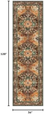 Yamaziot Washable Runner Rug, 3x10 Non-Slip Boho Hallway Kitchen Rug - Image 2
