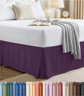 Queen Size Pleated Bed Skirt, Hides Under-Bed Storage 16 Inch Drop, Purple by UTOPIABEDDING