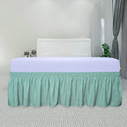 PureFit Wrap Around Ruffled Bed Skirt, Baby Blue, Twin/Full - 22" Drop - Image 2