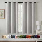 MIULEE Blackout Curtains for Bedroom 2 Panels 40 x 63 Inch Long Silver by MIULEE