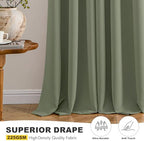 MIULEE Blackout Curtains for Bedroom 2 Panels 40 x 45 Inch Long Sage - Image 5