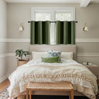 MIULEE Blackout Curtains for Bedroom 2 Panels 40 x 36 Inch Long Olive Green - Image 6