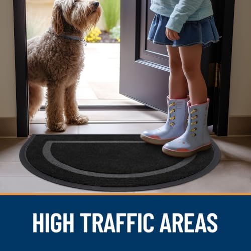 OLANLY Half Circle Front Door Mat Outside 71x23 All-Season Rubber Doormat - Image 7