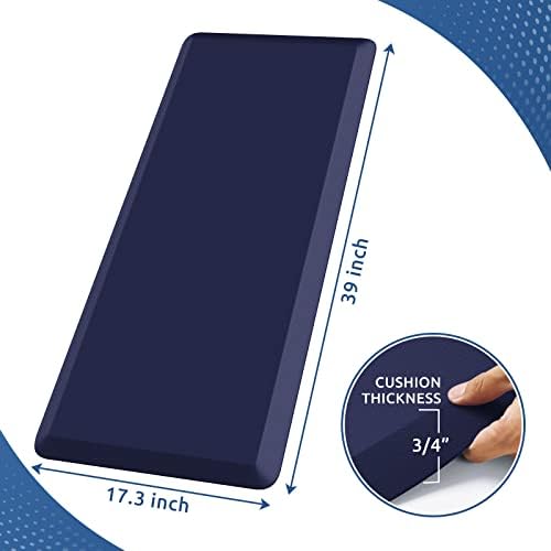 KitchenClouds Kitchen Mat Cushioned Anti Fatigue Kitchen Rug 0.8inch Waterproof Non Slip Kitchen Rugs and Mats Standing Desk Mat Comfort Floor Mats for Kitchen Sink Office (17.3"x39",Blue) - Image 2