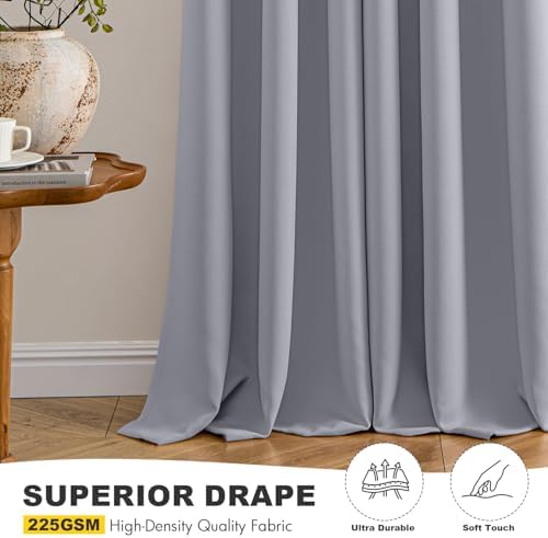 MIULEE Blackout Curtains for Bedroom 2 Panels 40 x 54 Inch Long Silver Grey - Image 5
