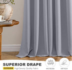 MIULEE Blackout Curtains for Bedroom 2 Panels 40 x 63 Inch Long Silver Grey - Image 5