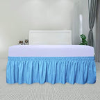 PureFit Wrap Around Ruffled Bed Skirt, Light Blue, Twin/Full - 22" Drop - Image 2