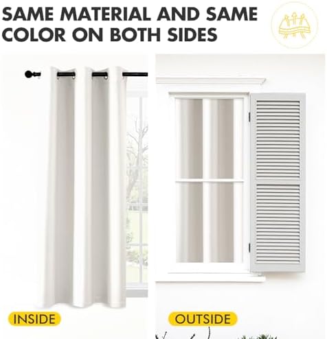 MIULEE Blackout Curtains for Bedroom 2 Panels 40 x 72 Inch Long Ivory - Image 7