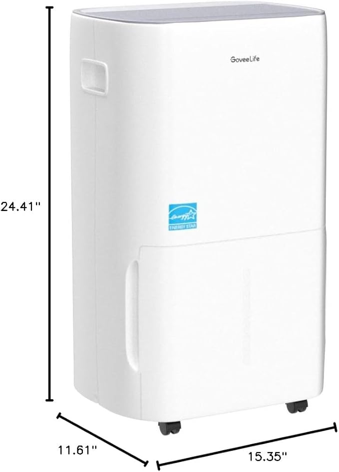 GoveeLife Dehumidifier for Home 4,500 Sq.Ft, 50 to 137 Pint Smart Auto Humidity Control, Drain Hose, 2.0Gal Bucket, Compressor Dehumidifiers for Basement with Auto Shut Off, Bathroom, Garage, w/WiFi