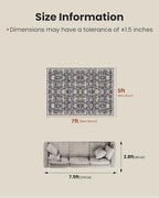 Amada 5x7 Washable Area Rug for Living Room, Blue/Brown, Vintage Pattern - Image 2