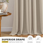 MIULEE Blackout Curtains for Bedroom 2 Panels 40 x 63 Inch Long Light Beige - Image 5