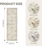 Washable Runner Rugs for Bedroom - 2x6 Runner Rug Non Slip, Ultra-Thin Entryway Runner, Soft Abstract Kitchen Runner for Hallway, Laundry, Bathroom, Indoor Door Mat(2'x6', Grey/Yellow) - Image 2