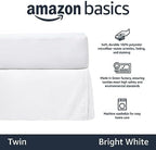 Amazon Basics Lightweight Pleated Bed Skirt, Twin, Bright White, Solid - Image 2
