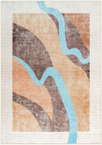 Area Rug 4x6 Orange Rug Washable Rugs Non Slip Low Pile Small Carpet for Entryway, Bedroom, Kitchen, Classroom, Kids Room, Office, Dorm, Dining Room - Image 7