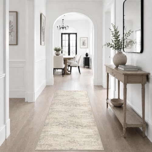 2x5 Washable Runner Rug：Modern Abstract Soft Carpet Brown Beige - Image 5