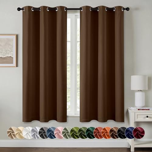 MIULEE Blackout Curtains for Bedroom 2 Panels 40 x 63 Inch Long Brown by MIULEE