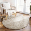 Ophanie Round Rugs 2Ft Ivory Circle Area Rug, Small Nursery Bedroom Carpet, Fluffy Fuzzy Plush Soft Shaggy Cream Living Room Christmas Aesthetic Decor for Kids Boys Girls Teen Baby Home, Dorm by Ophanie