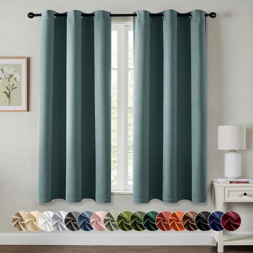 MIULEE Blackout Curtains for Bedroom 2 Panels 40 x 54 Inch Long Dusty Blue by MIULEE