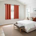MIULEE Fall Blackout Curtains for Bedroom 2 Panel 40"x45" Long Burnt Orange - Image 6