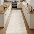 2'6''x10' Hallway Washable Runner Rug:Neutral Kitchen Carpet Beige by Luxturiy