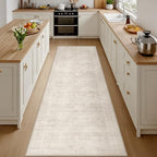 2'6''x10' Hallway Washable Runner Rug:Neutral Kitchen Carpet Beige by Luxturiy