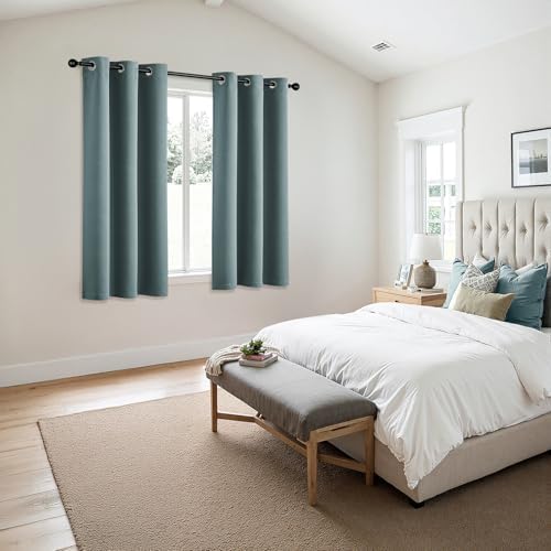 MIULEE Blackout Curtains for Bedroom 2 Panels 40 x 54 Inch Long Dusty Blue - Image 6