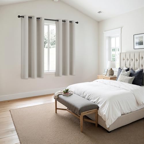 MIULEE Blackout Curtains for Bedroom 2 Panels 40 x 45 Inch Long Natural - Image 6