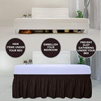 PureFit Wrap Around Ruffled Bed Skirt, Chocolate, Queen/King - 18" Drop - Image 3