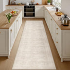 2x10 Hallway Washable Runner Rug: Neutral Kitchen Carpet Beige by Luxturiy