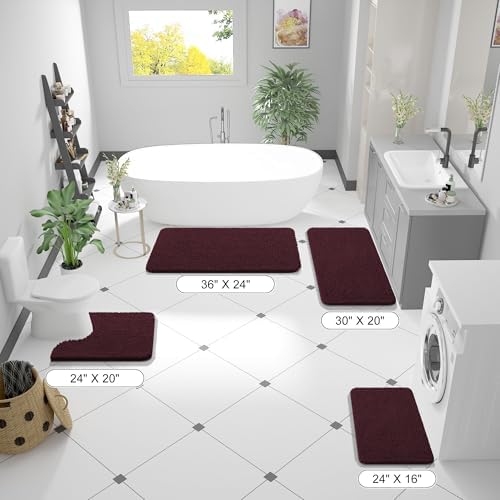OLANLY Bathroom Rugs 30x20, Extra Soft Absorbent Chenille Bath Rugs - Image 2
