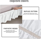 MEILA Wrap Around Elastic Bed Skirt for Twin & Full Beds, 14" Drop, White - Image 3