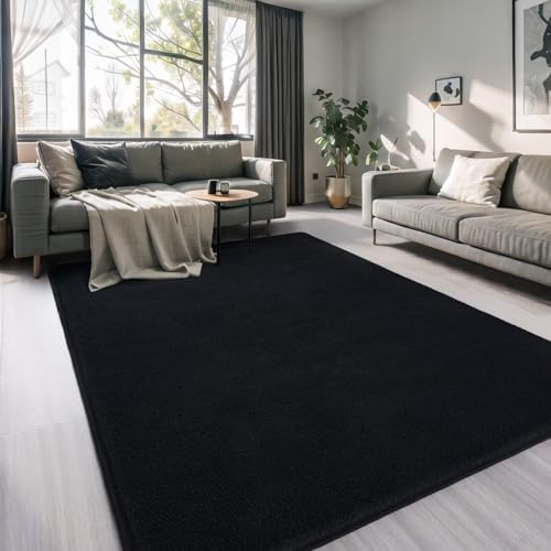 AROGAN 6x9 Area Rugs for Living Room Non Slip Dorm Bedroom Rug, Black - Image 6