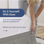 CGK Wrap Around Dust Ruffle Bed Skirt - Full Size, 24" Inch, Light Grey - Image 3