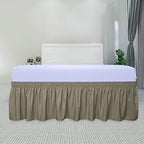 PureFit Wrap Around Ruffled Bed Skirt, Sand, Queen/King - 14" Drop - Image 2