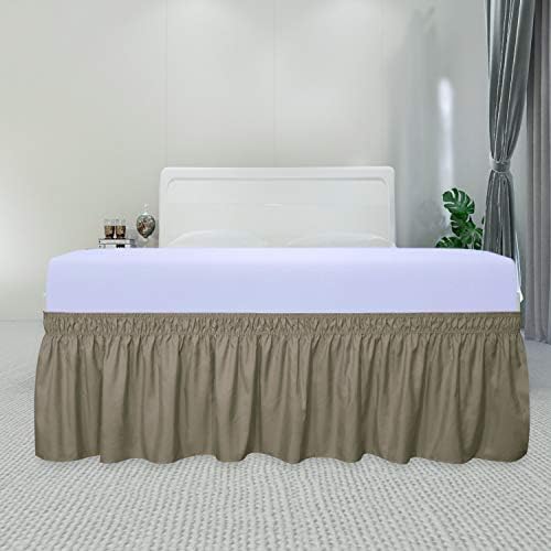 PureFit Wrap Around Ruffled Bed Skirt, Sand, Queen/King - 14" Drop - Image 2